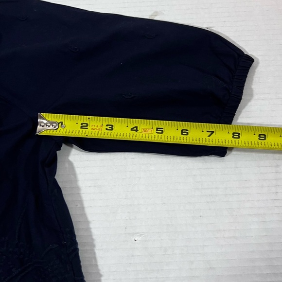 TALBOTS OFF THE SHOULDER Women TOP BLOUSE BLUE SPRING SUMMER Sp 100% Cotton - Picture 11 of 11